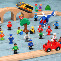 Bulk wooden track accessories simulation Plastic Little Man track scene accessories figure model scene combination toy