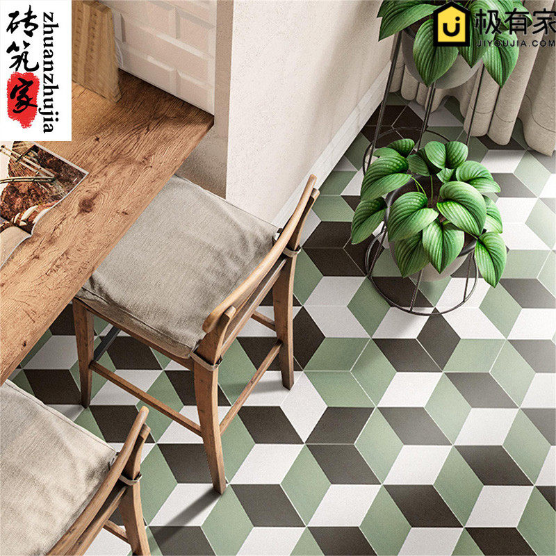 Nordic Modern Dirhide Tricolor Hexagonal Kitchen Dressing Room Balcony Wall Café Ground Hexagonal Anti-Slide Tile