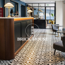 Nordic black and white small tiles 300x300 kitchen bathroom balcony restaurant Net Red simple floor tiles