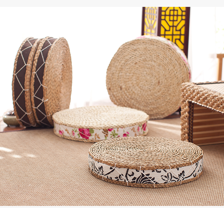 Handmade nệm đệm tròn sàn rơm nhộng nổi cửa sổ rơm rạ dày Nhật Bản vải Nhật Bản - Ghế đệm / đệm Sofa nệm ngồi