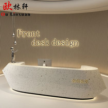 Company front desk marble reception desk beauty salon clothing store cashier hotel lobby service desk bar customization