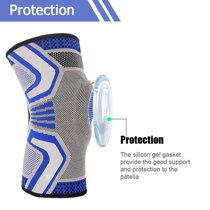 GEYI sports knee pad spring support shock-absorbing silicone reflective cloth hiking fitness training knee pad (single pack)