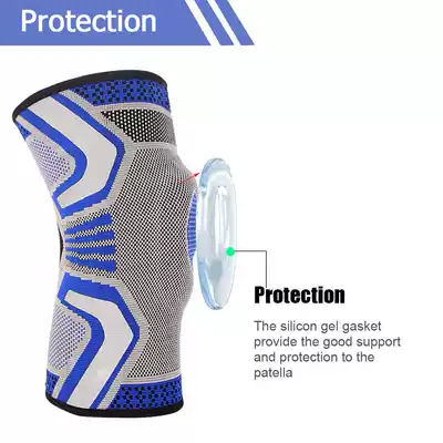 GEYI sports knee pad spring support shock-absorbing silicone reflective cloth hiking fitness training knee pad (single pack)