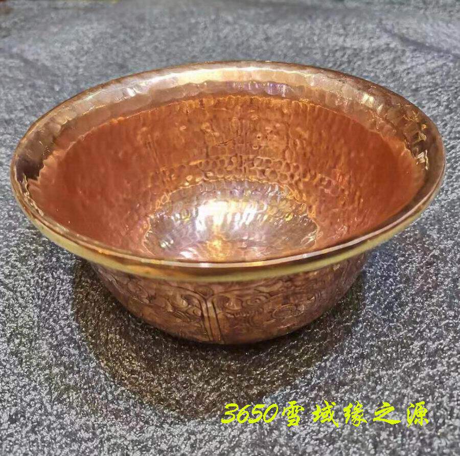 Boutique Nepal Handcrafted Thickened Red Bronze Sculpture Auspicious Octave Water Supply Bowl Seven for Cup Number Set of Seven