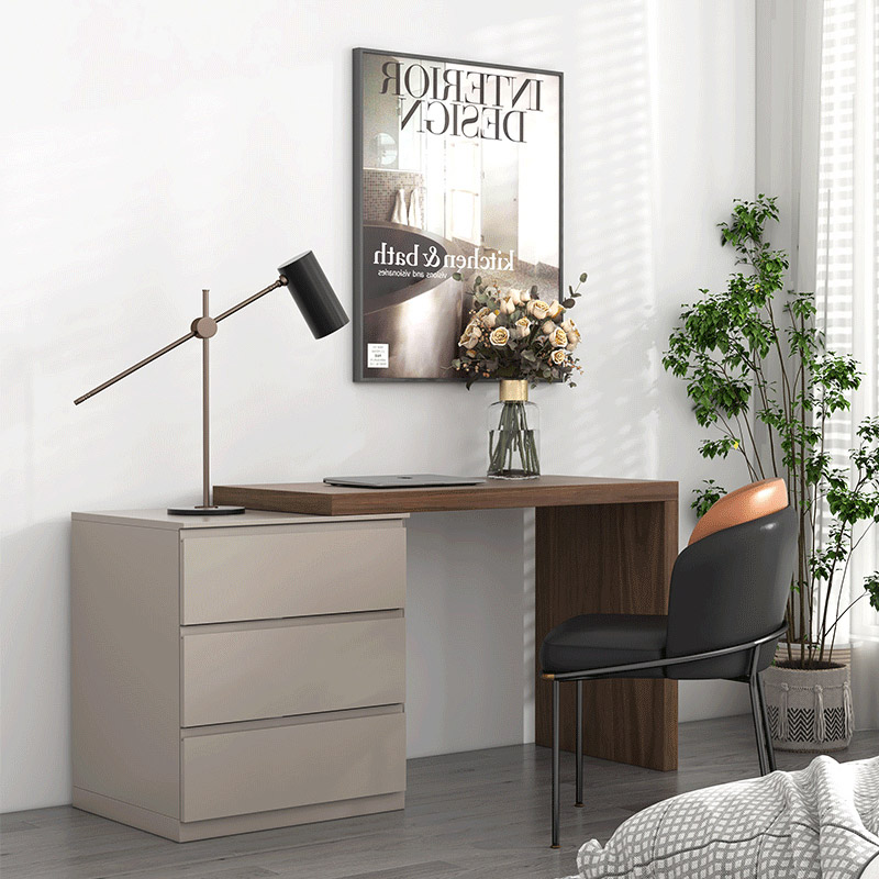 Modern bedroom desk Home Double by wall Long desk long desk strip Nordic minimalist telescopic bucket cabinet