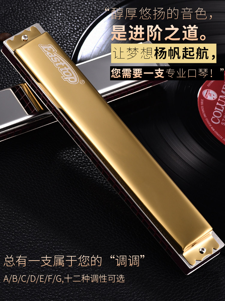 Dongfang Ding high-grade professional performance 28-hole C-tone complex accent harmonica#A B C D E F G tone gift collection