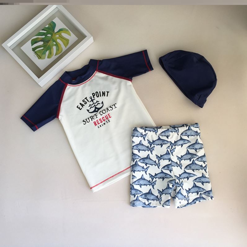 Korean version of children's swimsuit pants boys swimsuit suit two-piece middle-aged children's hot spring children's sunscreen quick-drying swimming baby