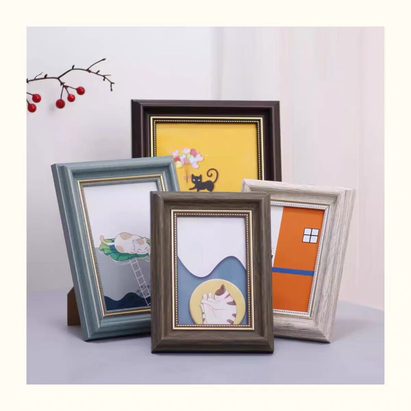 American-Style Photo Frame Display Stand 8inch / 10inch / 12inch A4 Retro Vintage Photo Frame Wall-Mounted Children's Photo Frame Picture Frame