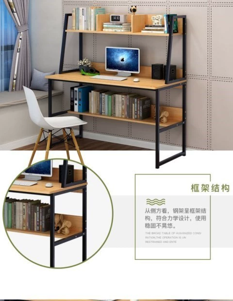 Giá sách phòng ngủ sinh viên treo tường tủ sách kết hợp nhà bàn kiểu bắc âu bàn máy tính gió đơn giản - Bàn