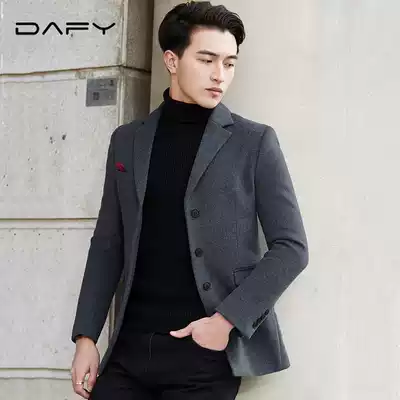 Light luxury brand wool casual suit men's Korean slim long-sleeved suit trendy youth wool jacket thickened