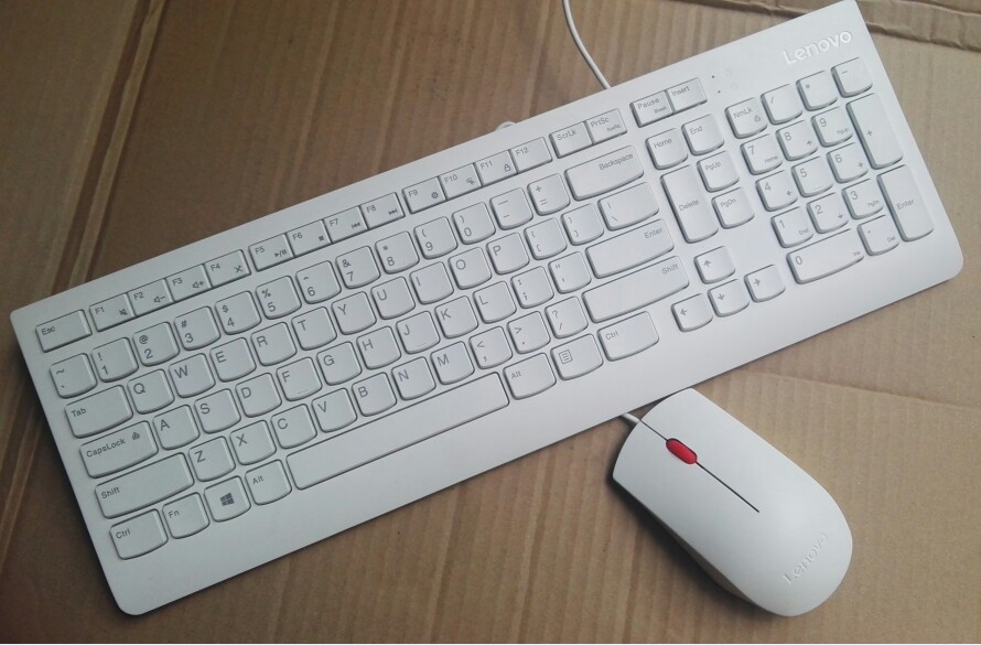 Original White Lenovo Keyboard Mouse Set USB Wired Keyboard Mouse Chocolate Universal Keyboard
