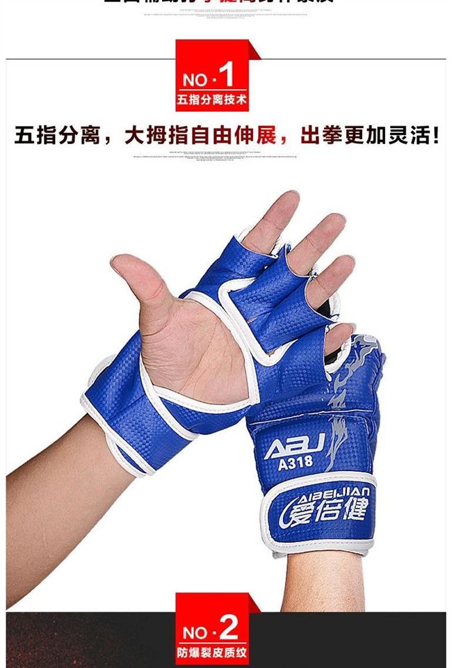 Găng tay đấm bốc chuyên nghiệp Half Finger Boxing Boxing dành cho người lớn Sanda Muay Thai Boxing Taekwondo Võ thuật chiến đấu Găng tay đấm bốc đích đá taekwondo