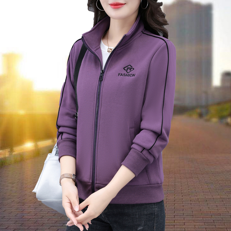 Fleece-Lined Thickened Cardigan Jacket for Women, 2025 Autumn and Winter New Casual Sports Women's Zip-Up Sweatshirt Short Top