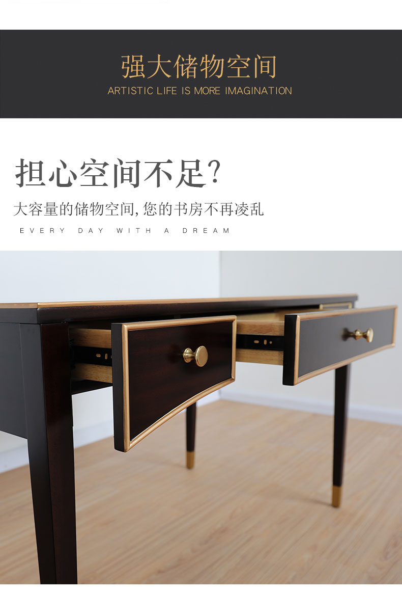Bàn làm việc tại nhà Bàn máy tính đơn giản tại nhà nghiên cứu tủ sách gỗ nguyên khối kiểu Hồng Kông kiểu Ý hiện đại - Bàn bàn xếp