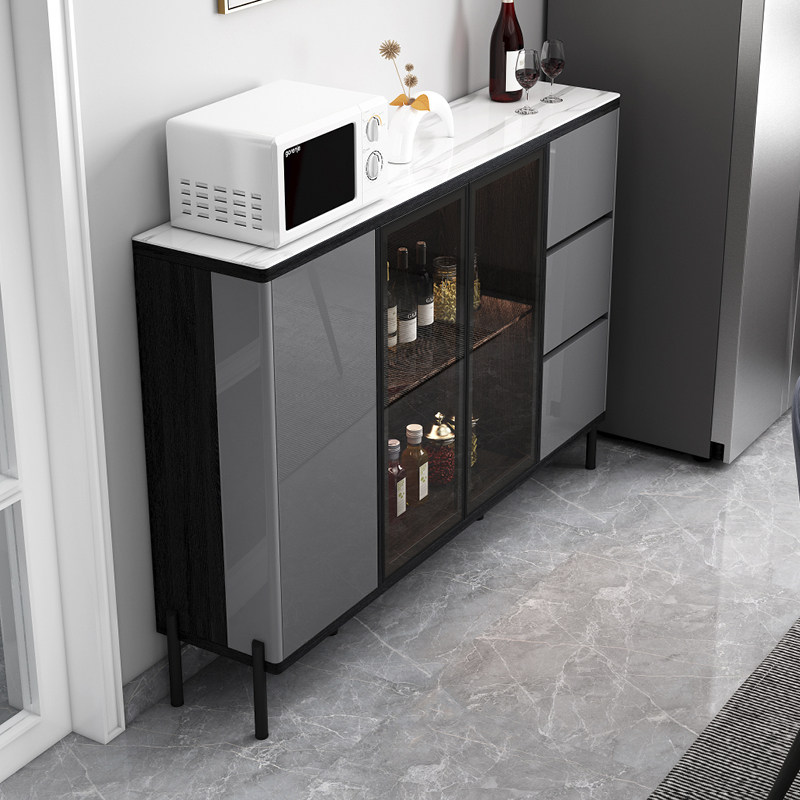 Light Extravagant Dining Cabinet Ultra Slim Modern Minima Living Room Tea Water Cabinet Wine Cabinet Integrated By Wall Storage Kitchen Side Cabinet Bowls Tray Cabinet