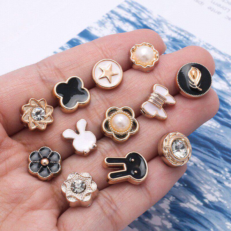 Anti-Exposure Buttons, No-Sew Shirt Buttons, Hidden Buttons, Brooch Buttons, Chanel-Style Buttons, Detachable Buttons (A00161)