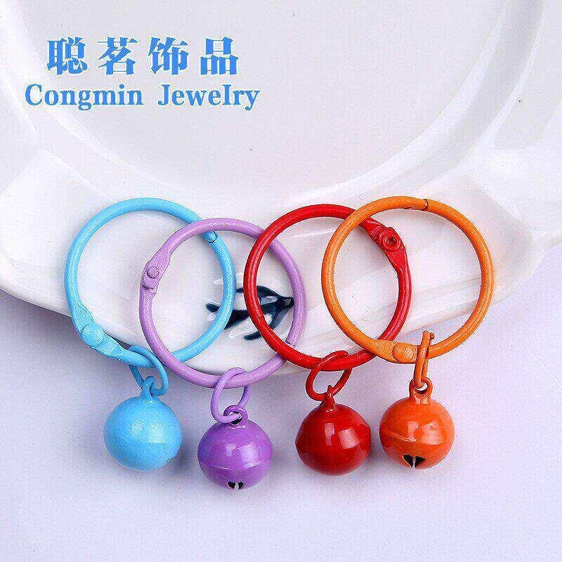 Painted Key Ring, Multi-Color Metal Keychain Accessory, Bell Key Ring, 3cm Handmade Colorful Hanging Ornament Painted Key Ring, Multi-Color Metal Keychain Accessory, Bell Key Ring, 3cm Handmade Colorful Hanging Ornament