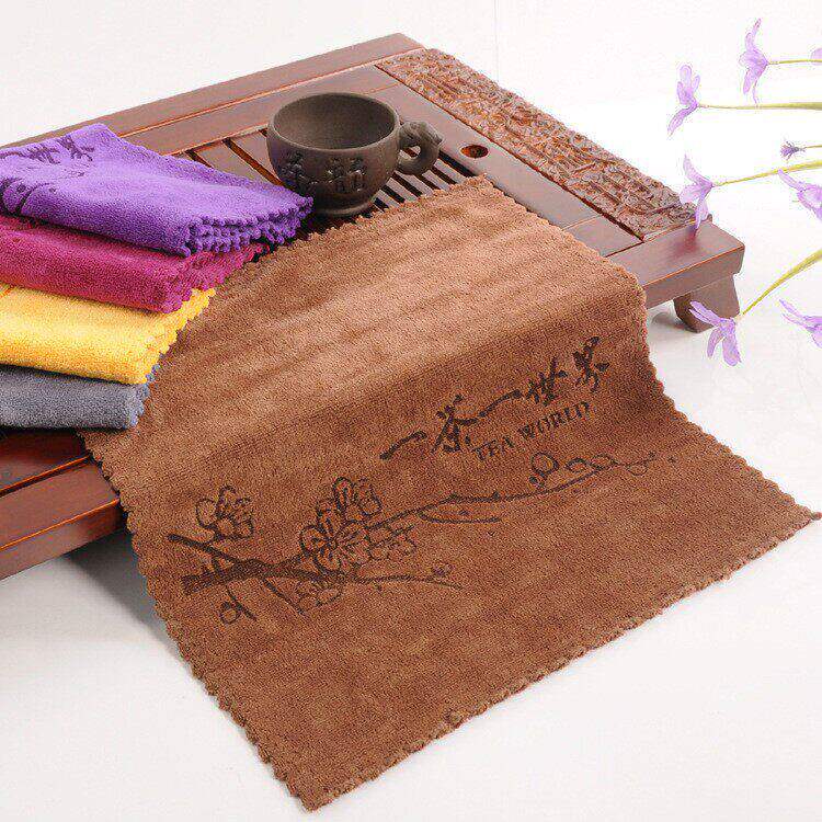 Thick Absorbent Tea Towel, Tea Table Cloth, Small Square Towel, Kung Fu Tea Mat, Teapot Towel, Individually Packaged, Customizable Thick Absorbent Tea Towel, Tea Table Cloth, Small Square Towel, Kung Fu Tea Mat, Teapot Towel, Individually Packaged, Customizable