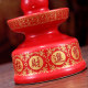 陶瓷酥油灯座红色烛台蜡烛底座家用佛具大红供摆件烛台座一对