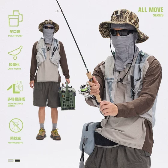 SE户外多口袋工装马甲男女户外钓鱼佬背心情侣骑行坎肩机能风外套