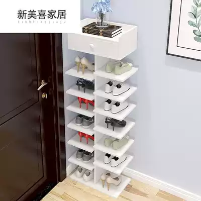 Corner shoe cabinet Triangle door corner fan-shaped corner combination household solid wood shoe cabinet dormitory door small shoe shelf
