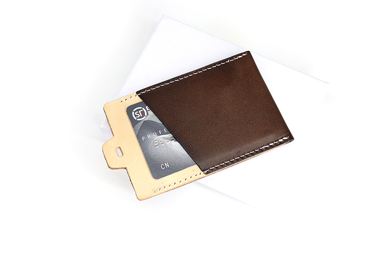 Da rau rám nắng lớp da bò nhóm ID card holder nam chủ thẻ nhỏ treo cổ thẻ truy cập treo cổ thẻ làm việc ví đựng thẻ nữ