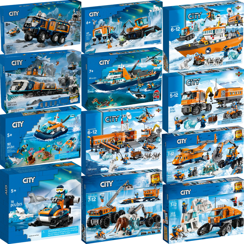City Arctic Icebreaker Team Polar Exploration Camping Base Large Ships Transport Aircraft Snowmobiles