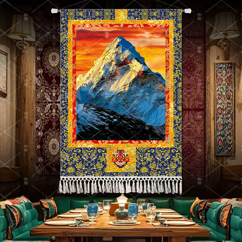 Tibetan Kailas Mountain Scenery Hanging Painting Tibetan Homestay Decorative Painting Bedroom Dining Room Tapestry Hotel Reception Room Hanging Cloth