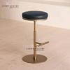Modern Minimalist Light Luxury Stainless Steel Metal Bar Stool for Bars, Cafes, Ktv, Leather Bar Chair, Front Desk High Stool