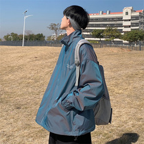 Spring and autumn tide in showing reflective jacket men and Korean edition loose leisure and handsome laden-fried street coat