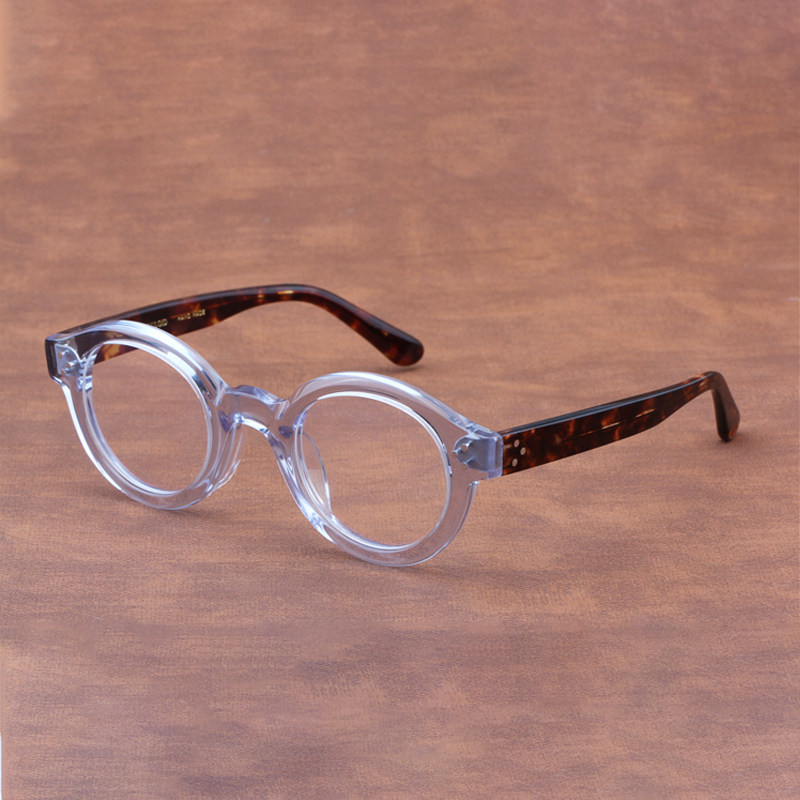 Corbusier's same retro circular glasses with near - sight glasses Japanese hand - made celluloid 10173