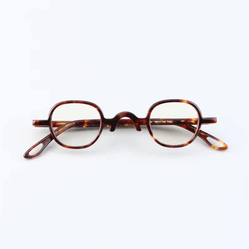 Retro glasses pear-shaped glasses frame men's handmade acetate glasses frame with myopia frame men's black frame round frame 10129