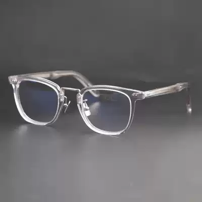 Yu Wenle glasses transparent frame glasses frame men's handmade glasses black frame celluloid glasses transparent frame 1021