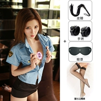 Полиция+черные сетевые носки+маски для глаз+кнут+наручники