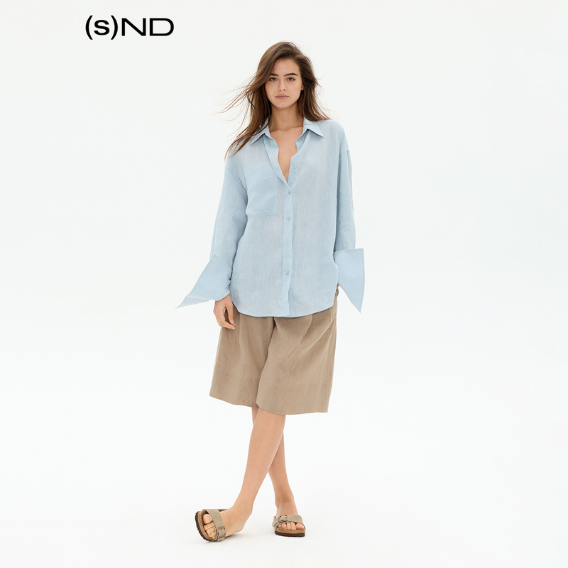 [Designer Brand Faxcopyexpress] Snd Ss26 Soft Light Transparent Loose Shirt