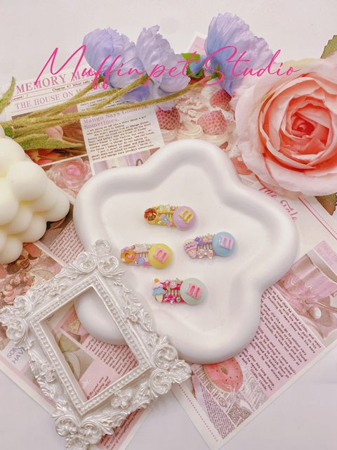 M beans cute handmade original pet bb clip hair clip dog dopamine candy color Yorkshire Maltese