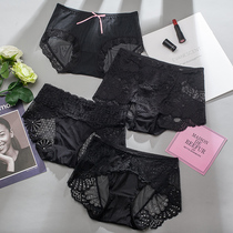 Sexy underwear Ladies lace transparent hollow seduction temptation middle waist lifting hip no trace size cotton crotch girl breifs