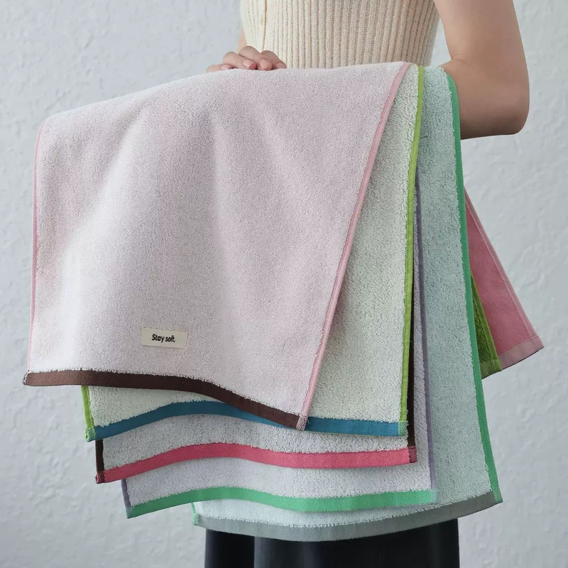 Export to Denmark Order Pure Cotton Ab Side Contrasting Color Combed Cotton Towel/Bath Towel Bathroom Skin-Friendly Absorbent Bath Towel Towel