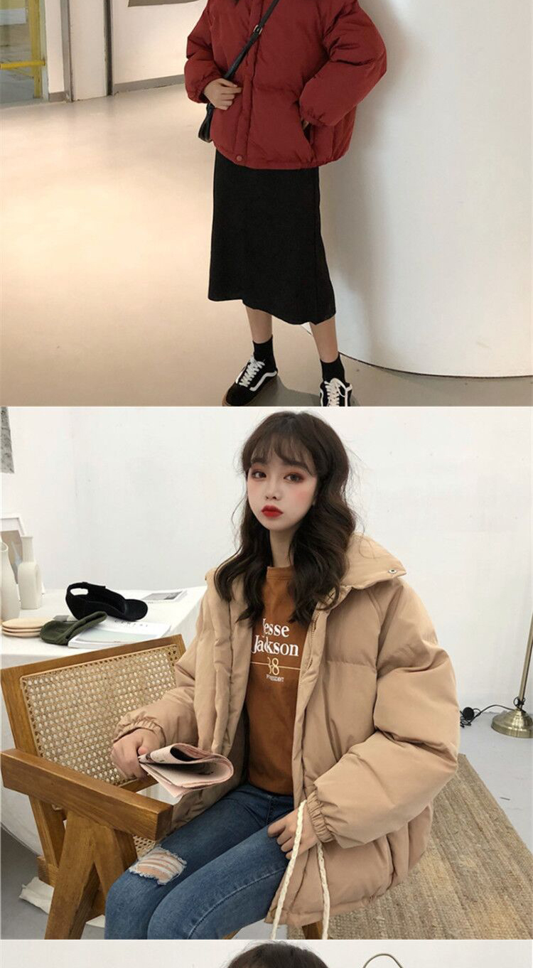 Quần áo cotton nữ 2018 mới phổ biến bf lỏng Học sinh Hàn Quốc dày bánh mì quần áo cotton áo khoác bông mùa đông - Bông mẫu áo phao nữ đẹp 2021