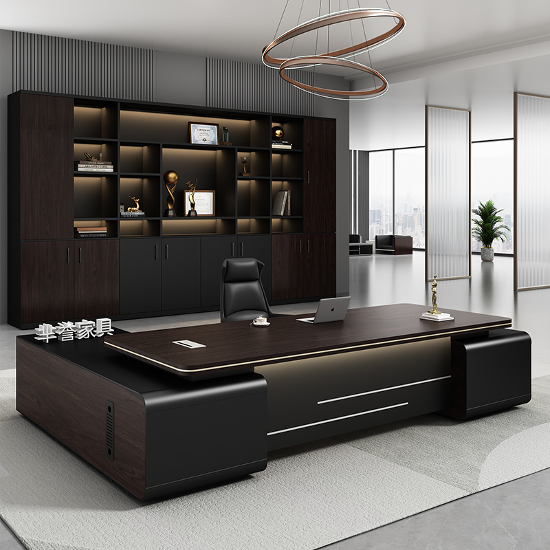 Light Luxury Boss Desk and Chair Combination Simple Modern President's Room High-End Furniture Manager's Supervisor Desk Executive Desk Light Luxury Boss Desk and Chair Combination Simple Modern President's Room High-End Furniture Manager's Supervisor Desk Executive Desk