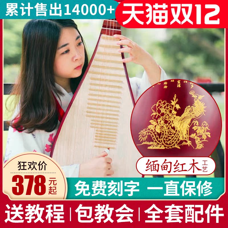 Redwood Pipa Musical Instrument Beginner Adult Children Playing Pipa Playing National Musical Instrument Pipa Accessories Grade Examination