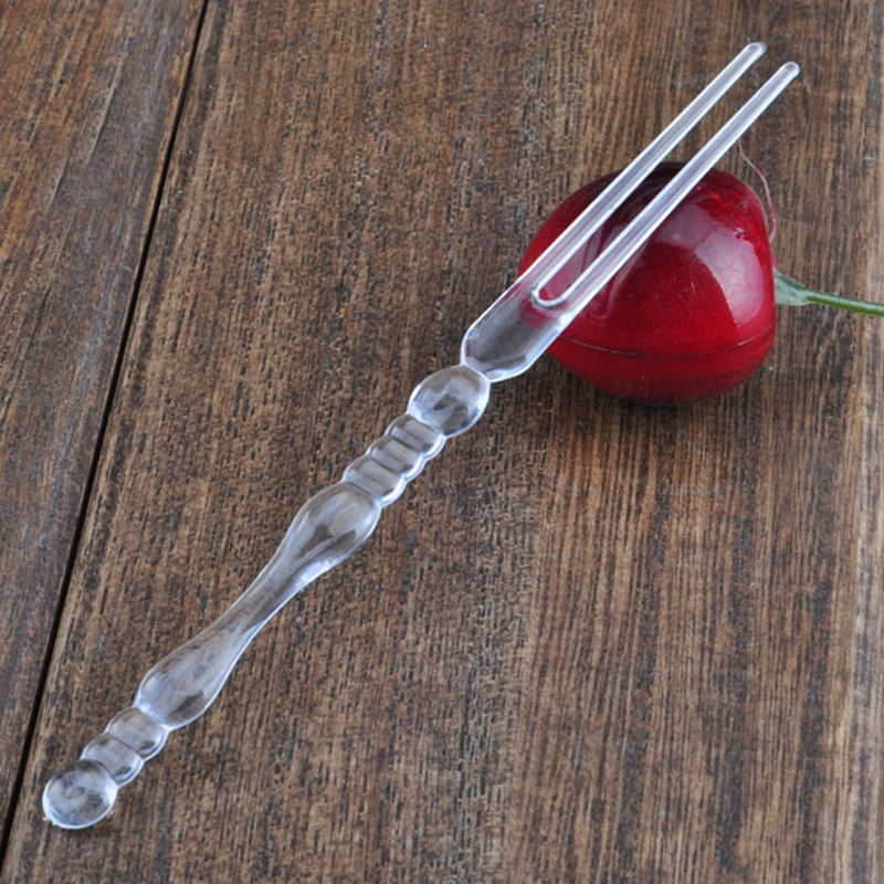 Transparent Fruit Sign Bamboo Festival Fork KTV Fruit Fork Plastic Fruit Sign Bar Disposable Fruit Pan Fork 10 Bag