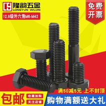 12 9 level black Outer hexagonal screw bolt Full thread M30 *x50x80x100x130x150x200x250