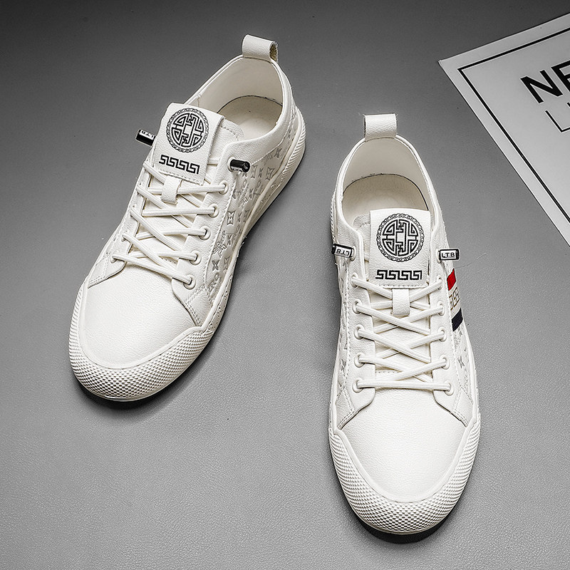 European station men's shoes printing big autumn 2021 new tide shoes with flat heel shoes casual white shoes male