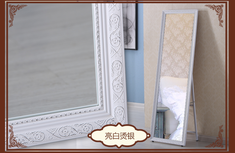 Gương Địa Trung Hải gương toàn thân sàn cô gái trái tim retro chiều cao với khung tủ quần áo gương treo - Gương gương trang điểm