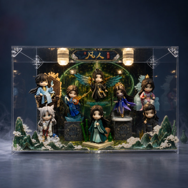 Suitable for Bubble Mart Resonance: the Legend of Immortal Cultivation Figure Display Box, Blind Box Acrylic Dust-Proof Storage Box Suitable for Bubble Mart Resonance: the Legend of Immortal Cultivation Figure Display Box, Blind Box Acrylic Dust-Proof Storage Box