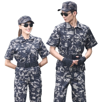 Summer thin short-sleeved genuine Black Hawk camouflage suit for male and female students outdoor military training uniforms overalls breathable