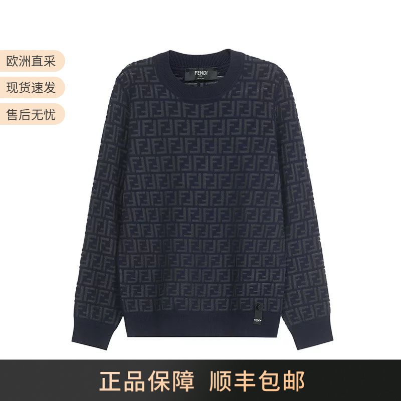Fendi New Men's Sheep Wool Round Neck Long-Sleeved Wool Sweater Pullover Fzy063 Aauq