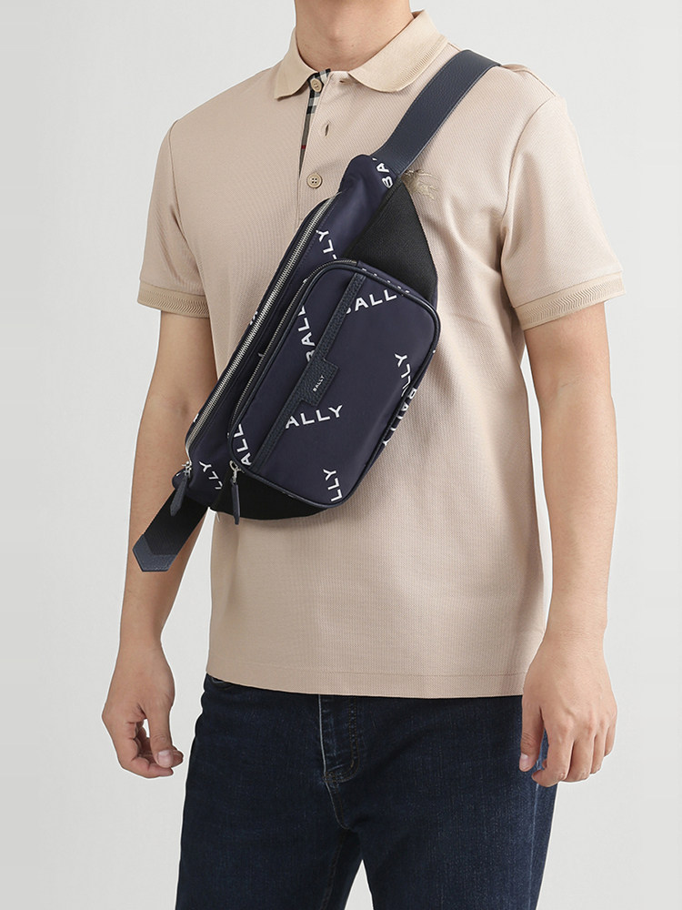 Bally Men's Bag Code Series Fabric Waist Bag Chest Bag Crossbody Bag Code Belt Bag