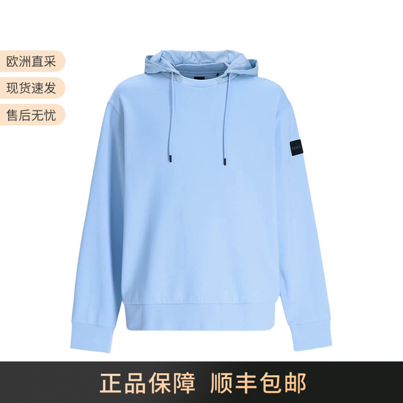 Hugo Boss Men's Long-Sleeved Sweatshirt Men's Sweatshirt with Logo Patch 50471723